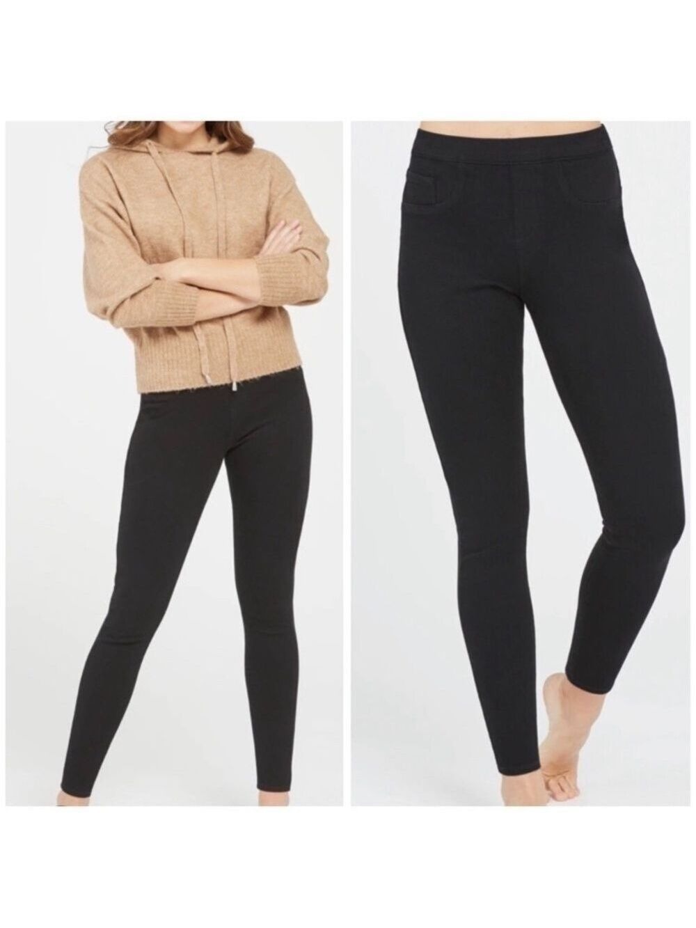 SPANX Jean-Ish High Waisted Ankle Leggings in Black